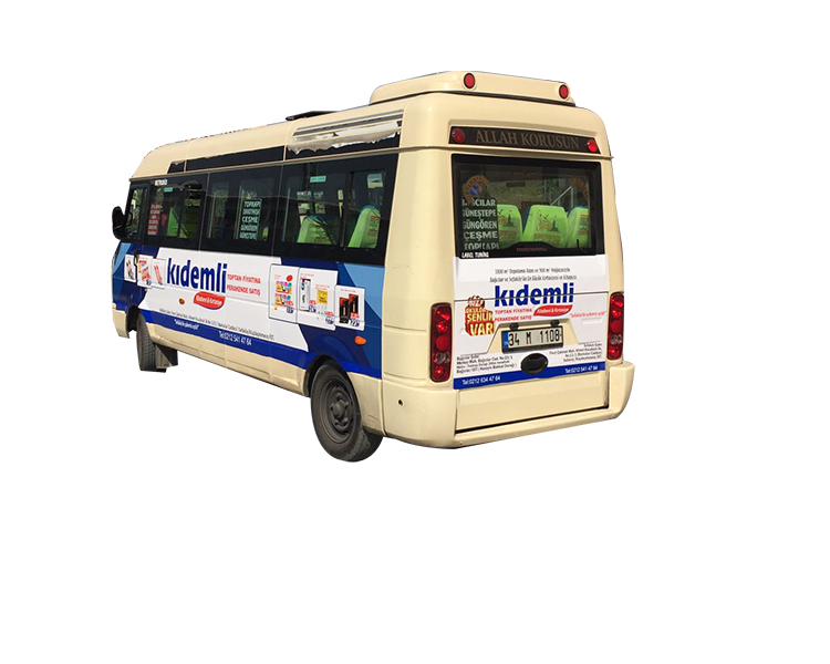 kıdemli kırtasiye minibus reklam